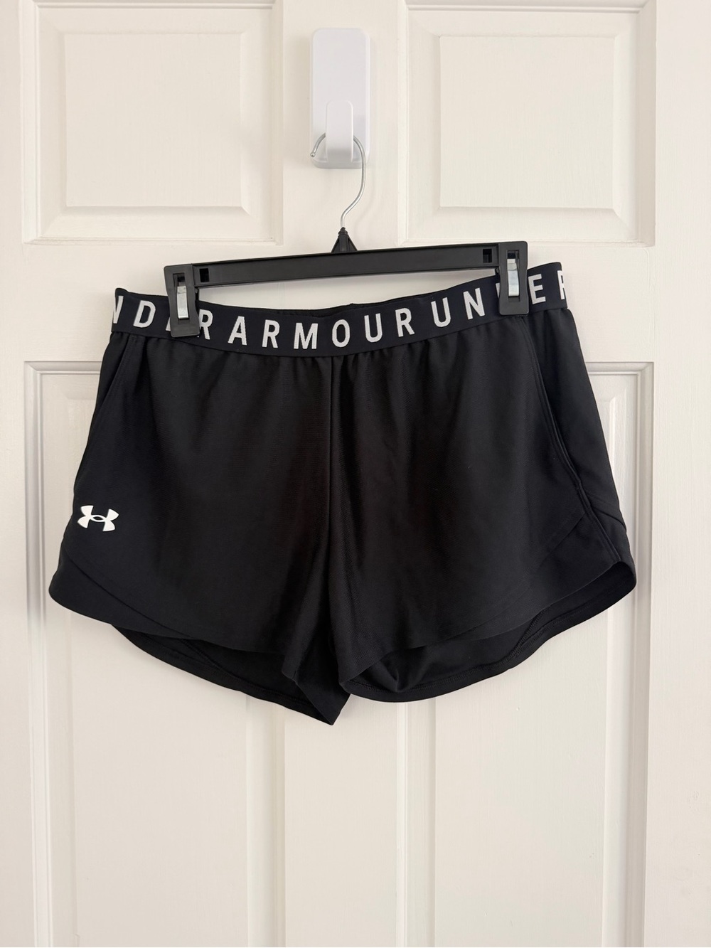 Under Armour Women's Black Athletic Shorts with Branded Waistband